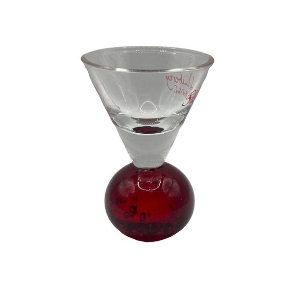 Statue of Liberty Round Ball Bottom Souvenir Shot Glass Red - Picture 4 of 6